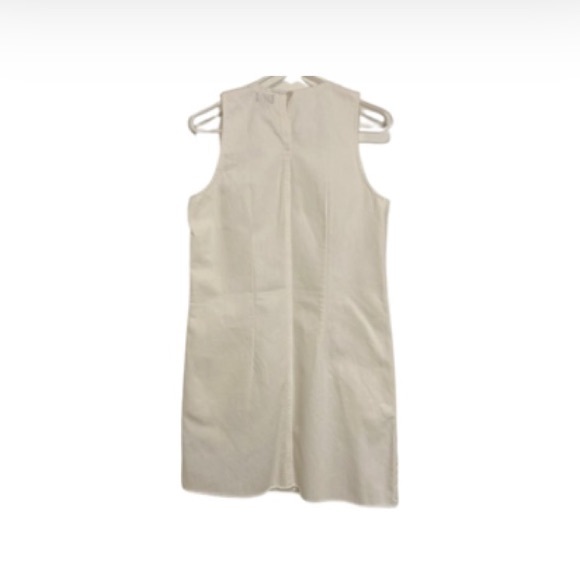 J. Crew Cream Sleeveless High Neck Denim Shift Dress - Size 4 - Picture 3 of 7